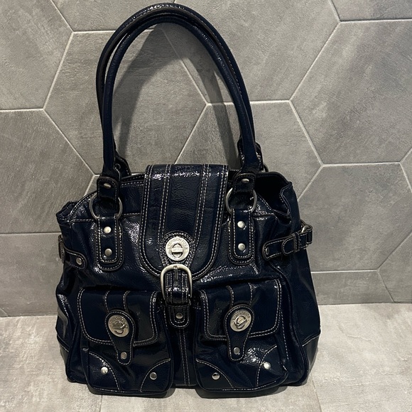 London Fog Dark Blue Shoulder Bag - Picture 4 of 4